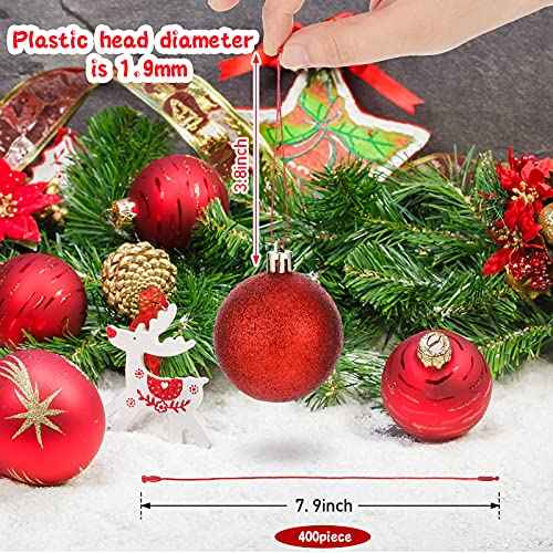 Shappy 400 Piece Christmas Ornaments Hanger Rope Set - Gold Hanging Ropes with Fasteners for Christmas Party Decorations