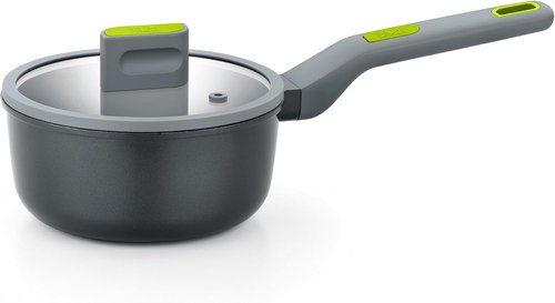 BRA COOKWARE Ceramic Nonstick Saucepan - 6.3 Inch, 1.2 Quart, PFOA Free, Soft-Touch Handle | Versatile for All Cooktops
