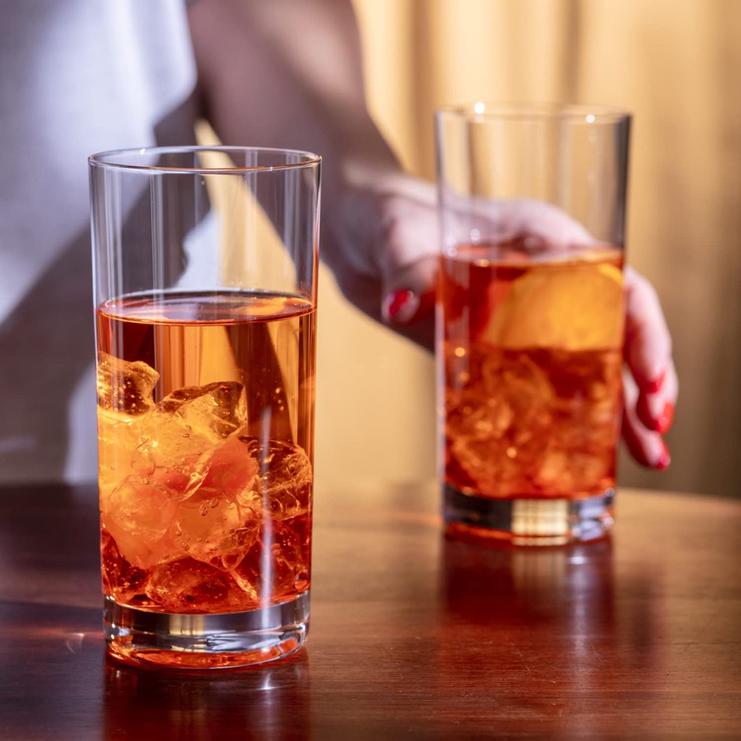 Krosno Highball Glasses, Set of 6, 11.8 oz, Blended Collection, Crystal Glass, Perfect for Everyday, Multipurpose Glasses, Dishwasher Safe, Made in Europe