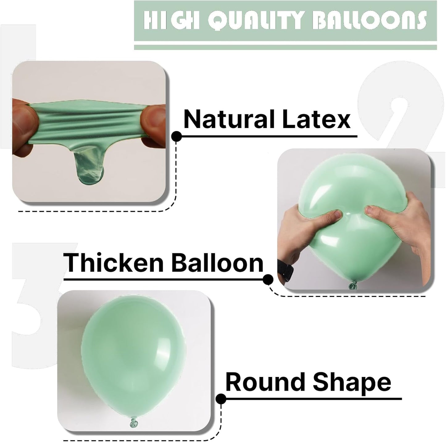 PartyWoo Pastel Green Balloons - 50 Pcs Mini 5-Inch Latex Balloons for Birthday & Baby Shower Decor