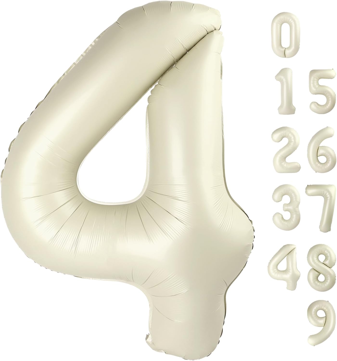 Large 40-Inch Cream White Number 4 Balloon by [Brand Name] - Perfect for Birthdays & Graduations