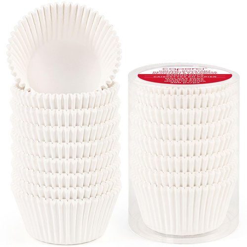 Caperci Standard White Cupcake Liners for Baking 200 Counts - Greaseproof Muffin Baking Cups for Wedding Birthday Party Baby Shower Festivals (White)