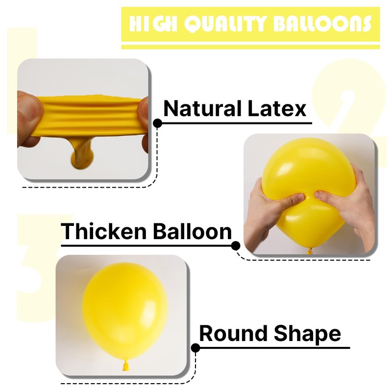 PartyWoo Yellow Balloons 100pcs 5 Inch Small Mini Matte Yellow Latex Balloons for Easter Bee Baby Shower Gender Reveal Engagement Sunflower Graduation Birthday Summer Party Decorations Yellow-Y55
