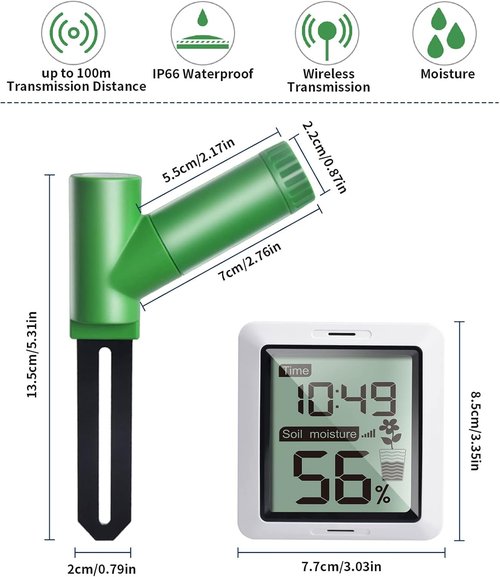 ECOWITT WH0291 Soil Moisture Tester - Digital LCD Display for Accurate Plant Care
