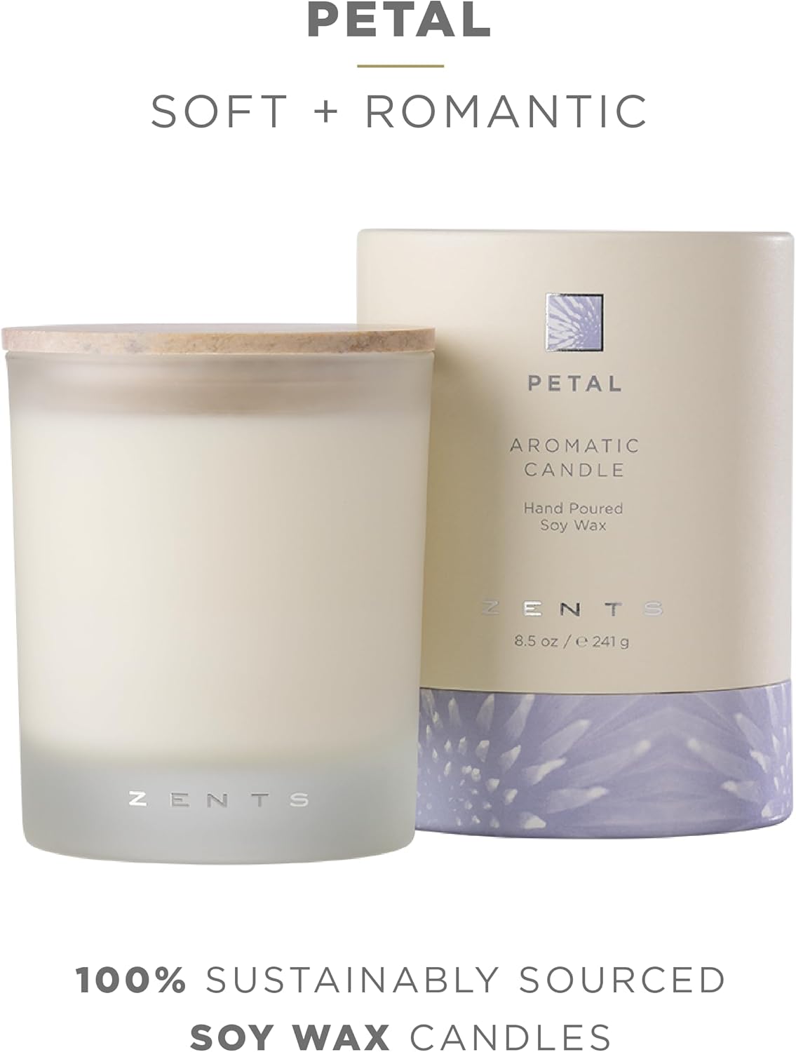Zents Scented Soy Wax Candle (Earth - Sandalwood & Fir Needle), Large Jar Single Wick, Uplifting Home Decor Accent, 8.5 oz