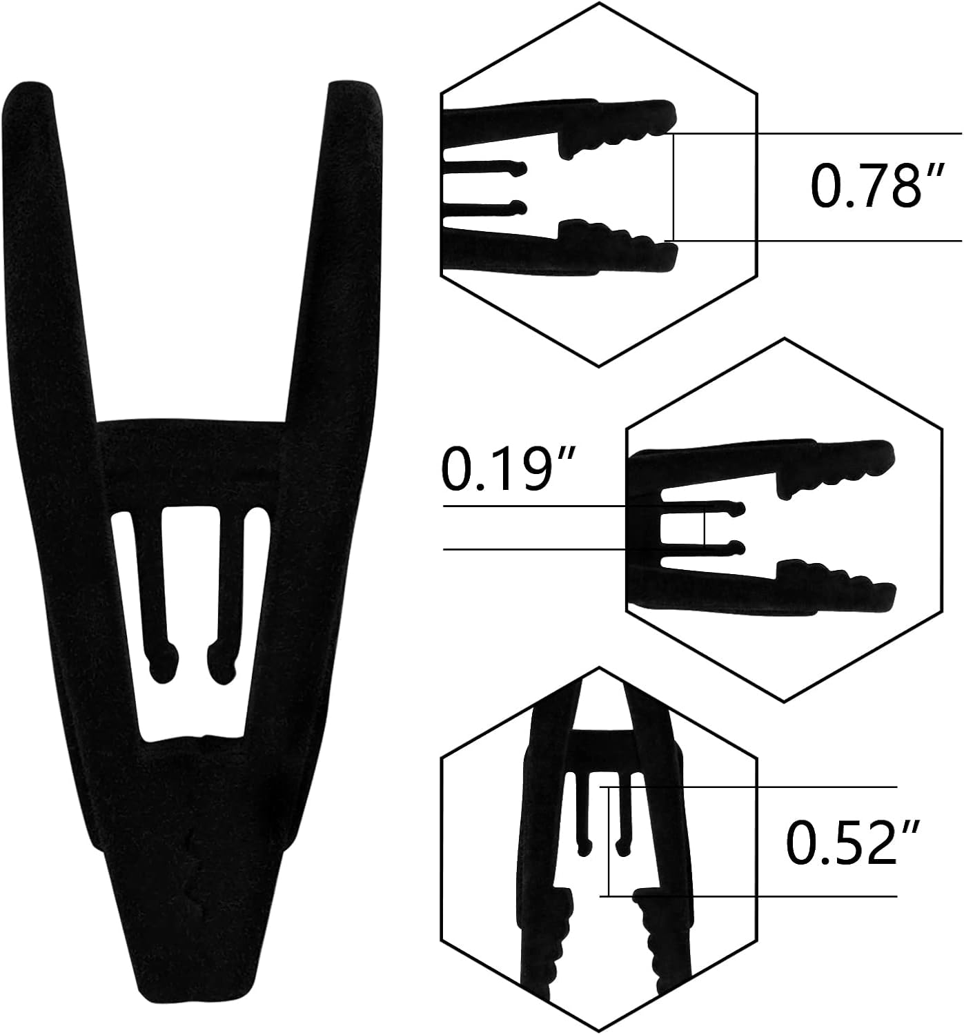 Tinfol Velvet Hanger Clips - 24 Pack Black Clothes Pin Clips with Large Opening for Slim-Line Hangers