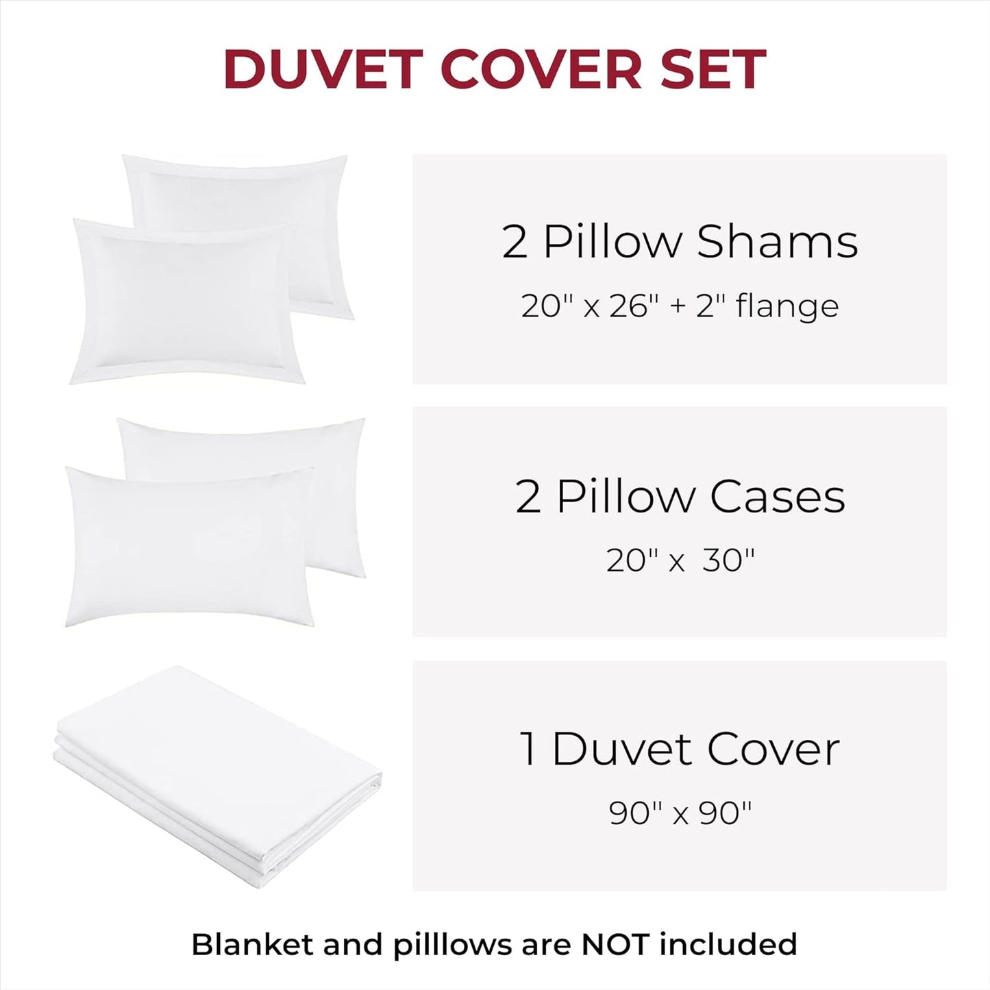 Mellanni Duvet Cover Set - 5-Piece Hotel Luxury Bedding - Extra Soft & Cooling Microfiber | Queen Size, White