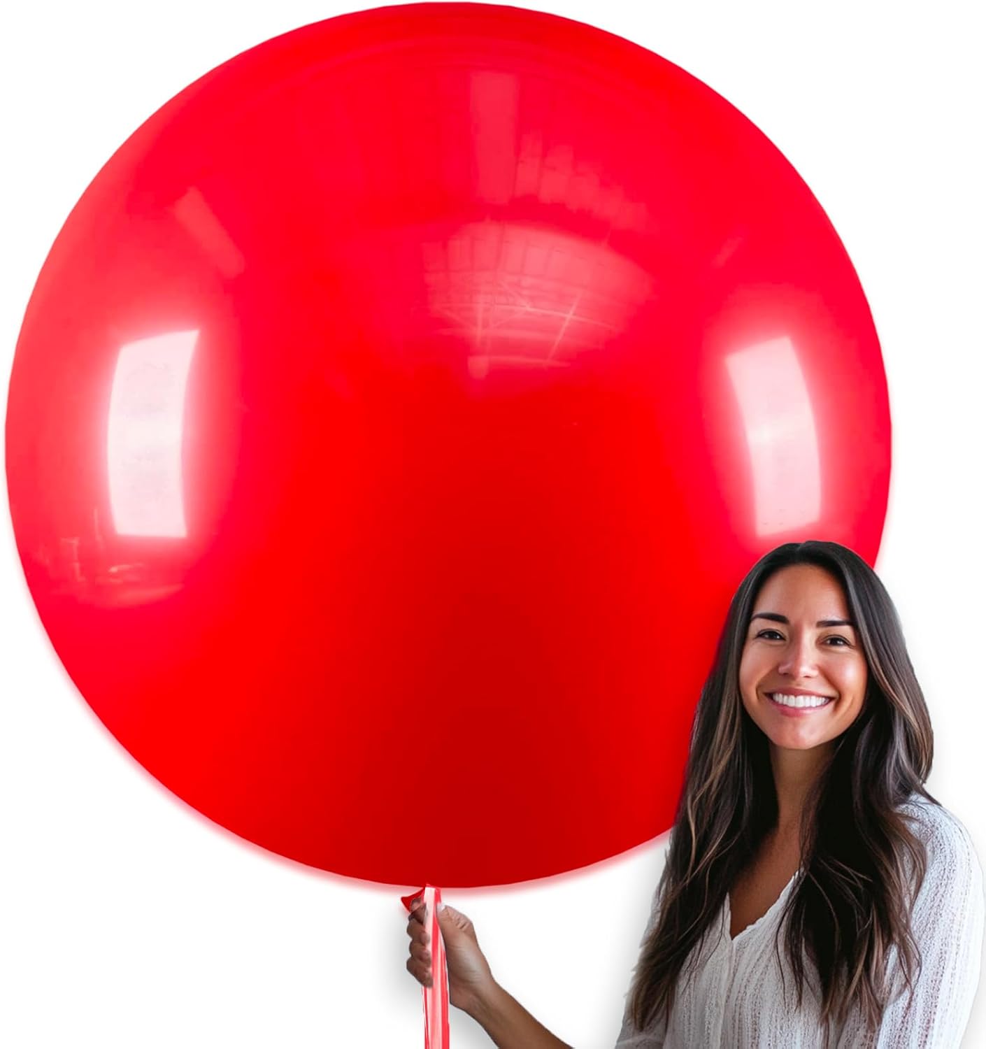 PartyWoo Red Helium Balloons - 36 Inch, 4 Pack for Birthday, Graduation & Special Events