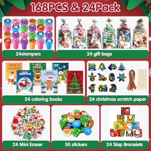 24Pack Christmas Coloring Books Kids Party Favors Bulk Holiday Gifts & Toys
