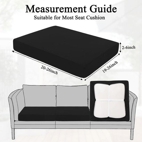 HEBE Patio Cushion Covers Set - 12 Waterproof & Washable Slipcovers for Outdoor Furniture