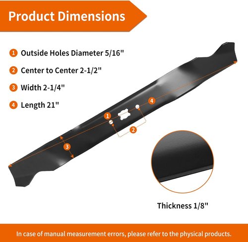Craftsman Mulching Blade - Fits 21" Deck | 942-0741 Mower Blades for Troy-Bilt TB130 & TB230 | 2 Pack