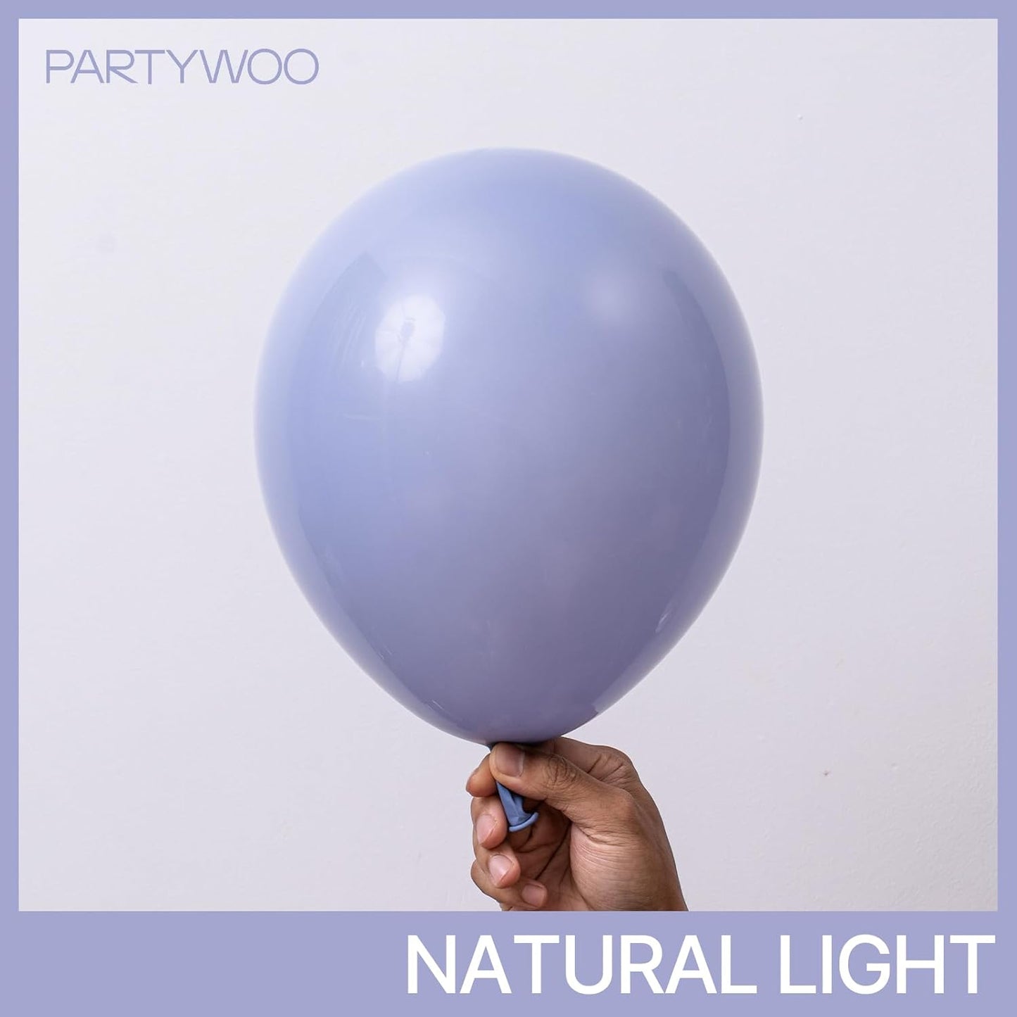 PartyWoo Dusty Blue Balloons - 101pcs 12 Inch Boho Lavender Latex Balloons for Baby Showers & Parties