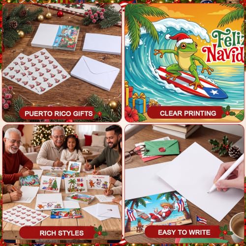 Puerto Rico Christmas Greeting Cards Set - Feliz Navidad Cultural Holiday Stationery