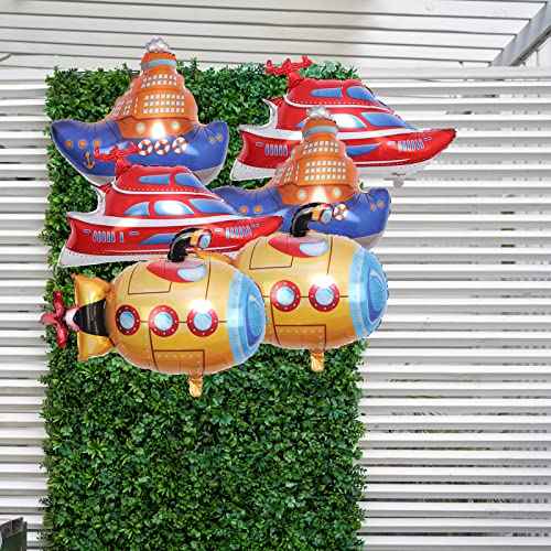 Jumbo Steamship Speedboat Shaped Balloons - 6Pcs for Wedding, Christmas, Birthday, Hawaii, Summer, Beach, Ocean Theme Party Decorate