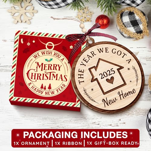 House Warming Gifts, New Home Ornament 2025 - Best Housewarming Gifts New Home 2025 for Owners, Couples, Men, Women - First Home Gift Ideas - Our First Home Ornament for Christmas Tree Glass Keepsake
