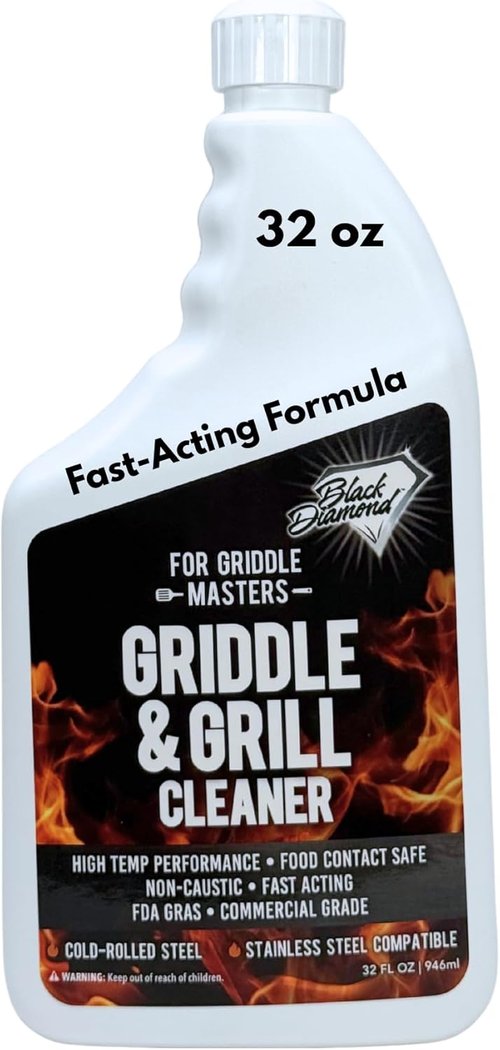Black Diamond Stoneworks Griddle & Grill Cleaner - Non-Caustic, Food-Safe Formula, 32 fl oz