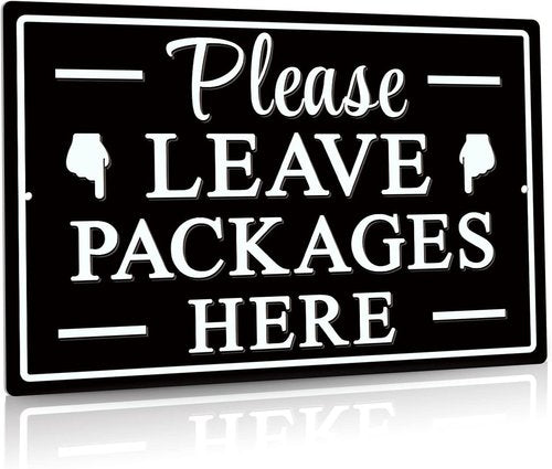 Diuyouji Metal Sign - "Please Leave Packages Here" Delivery Decor for Indoor/Outdoor Use | 12x8 Inches Aluminum