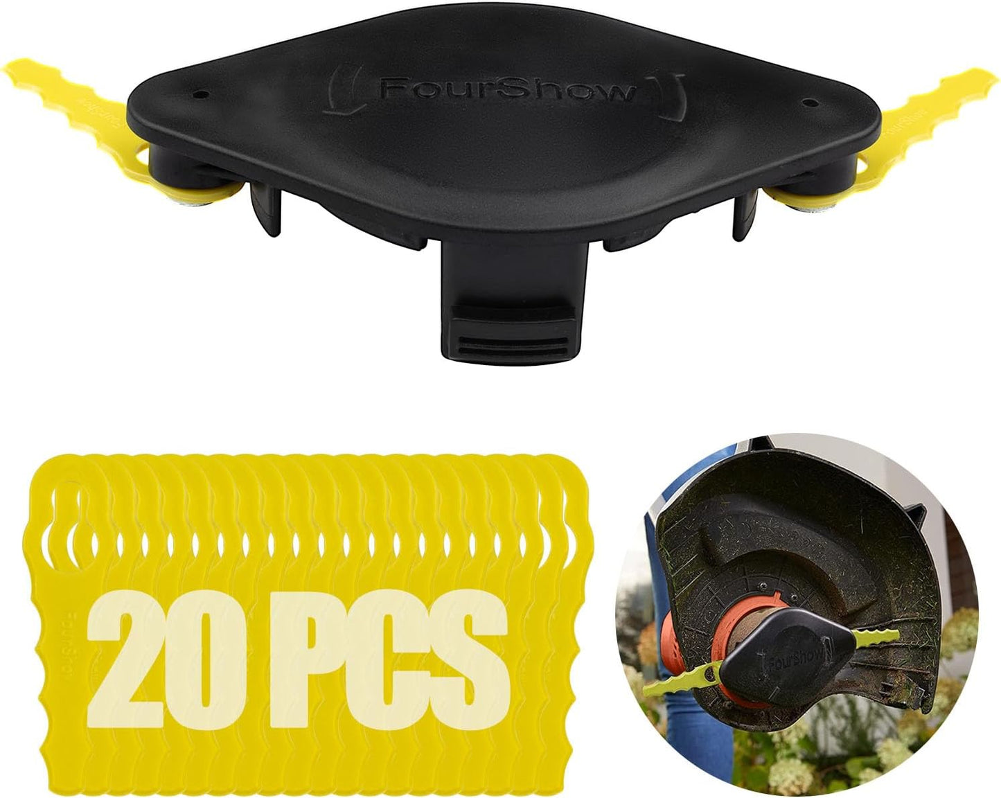 Upgrade Quickload AF-100 Spool Replacement Blades Head - 20 Spare Blades for Black Decker Trimmers | Compatible with GH900, GH600, LST522, LCC140