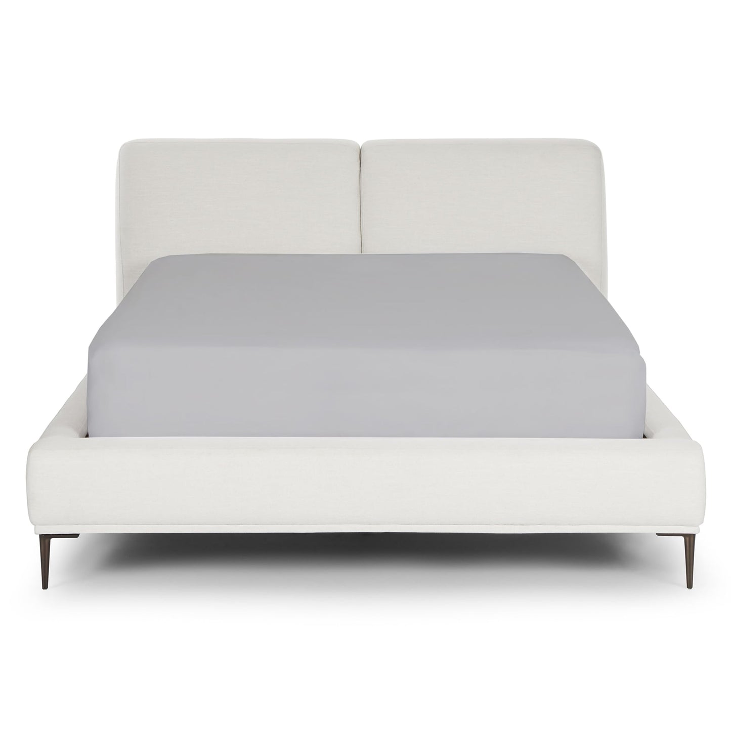 Flex Top King Fitted Sheets for Sleep Number Bed - Half Split King Fitted Sheet, 34" Split, Fits Up to 15" Deep Mattress - Light Grey