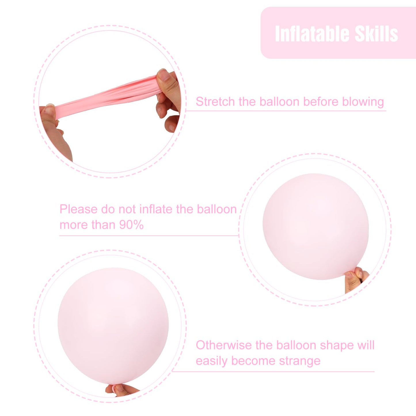RUBFAC Pale Pink Balloons 129pcs Different Sizes Pack of 18 12 10 5 Inch, Latex Light Baby Pastel Pink Balloon Garland Arch Kit for Baby Shower Engagement Bachelorette Wedding Birthday Party