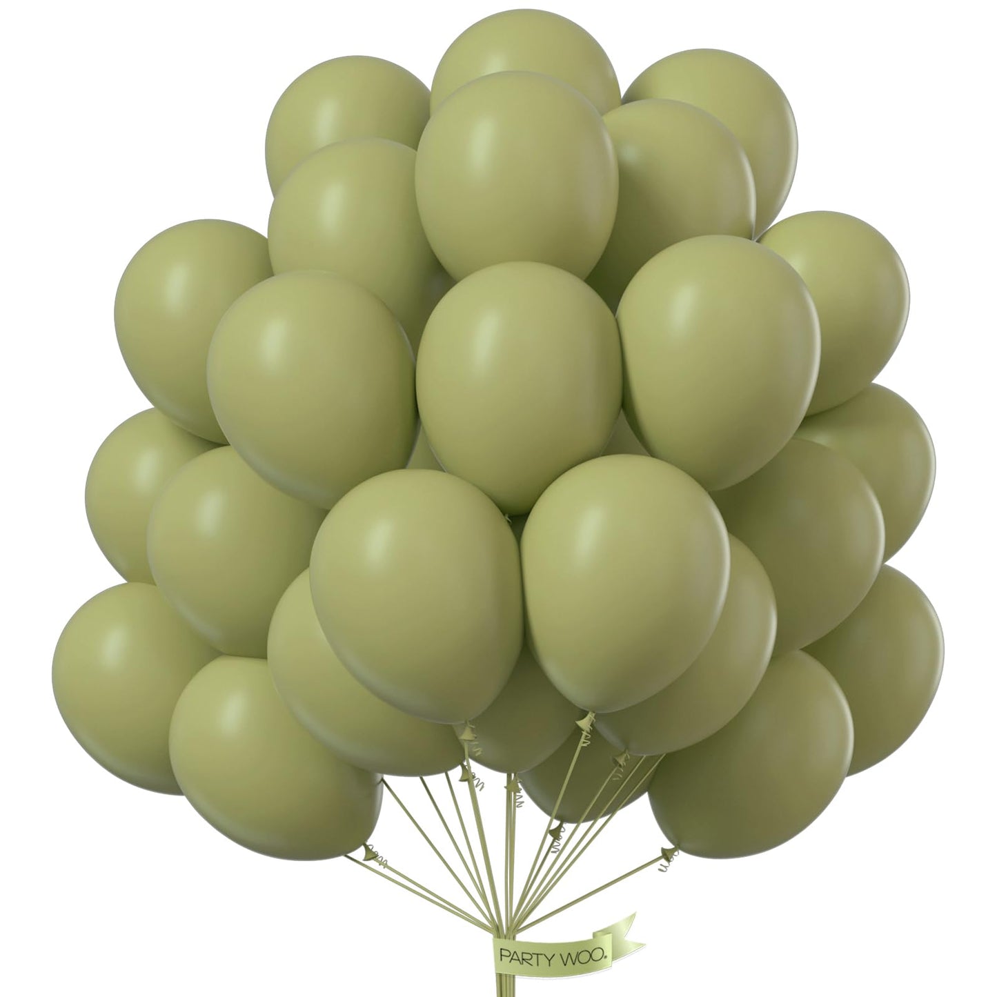 PartyWoo Sage Green Balloons 100pcs 12 Inch Olive Boho Green Latex Helium Balloons for Birthday Baby Shower Graduation Wedding Dinosaur Jungle Golf Football Baseball Theme Party Decorations Green-F11