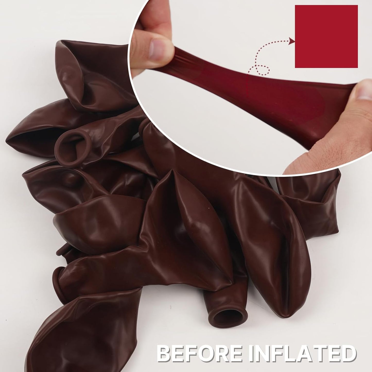 PartyWoo Burgundy Balloons - 50pcs 5-Inch Dark Chestnut Red Balloons for Graduation & Events