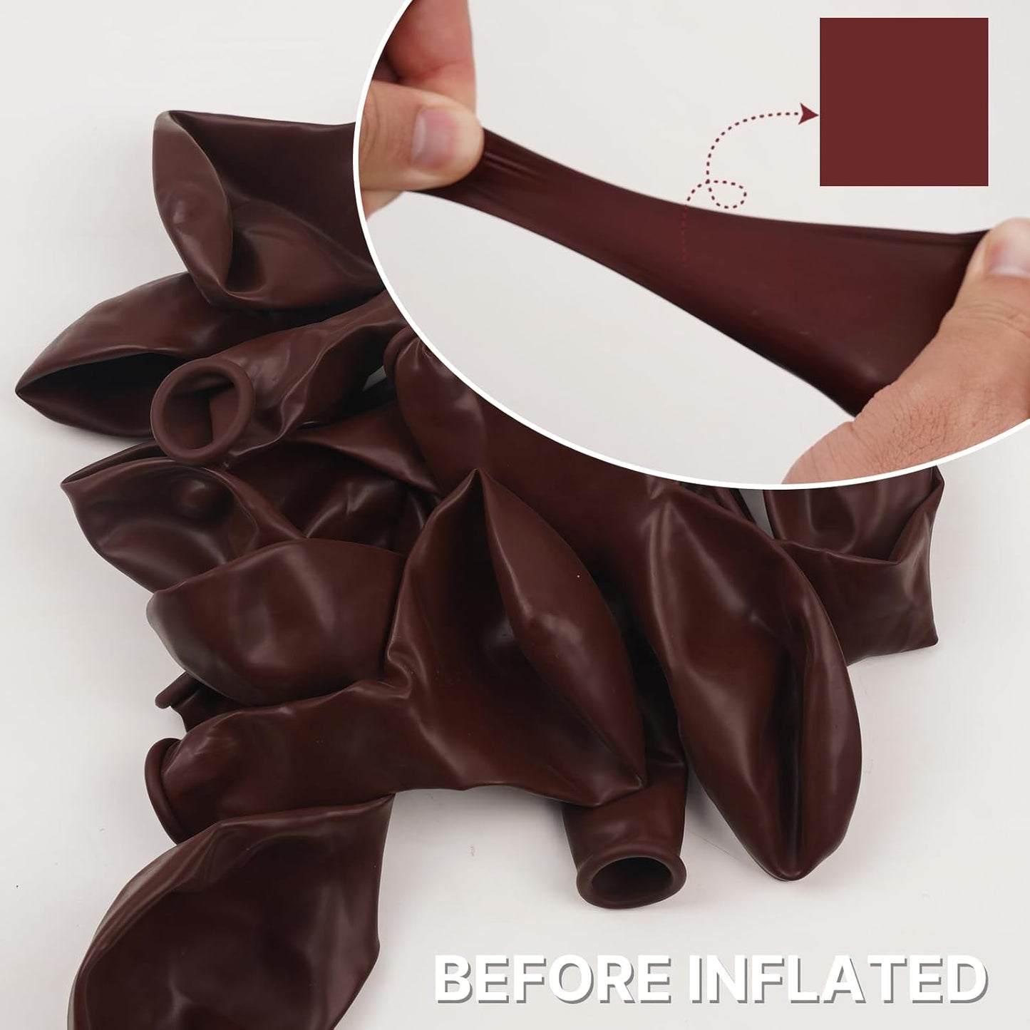 PartyWoo Burgundy Balloons - 50pcs 12 Inch Dark Chestnut Red Helium Balloons for Events & Celebrations