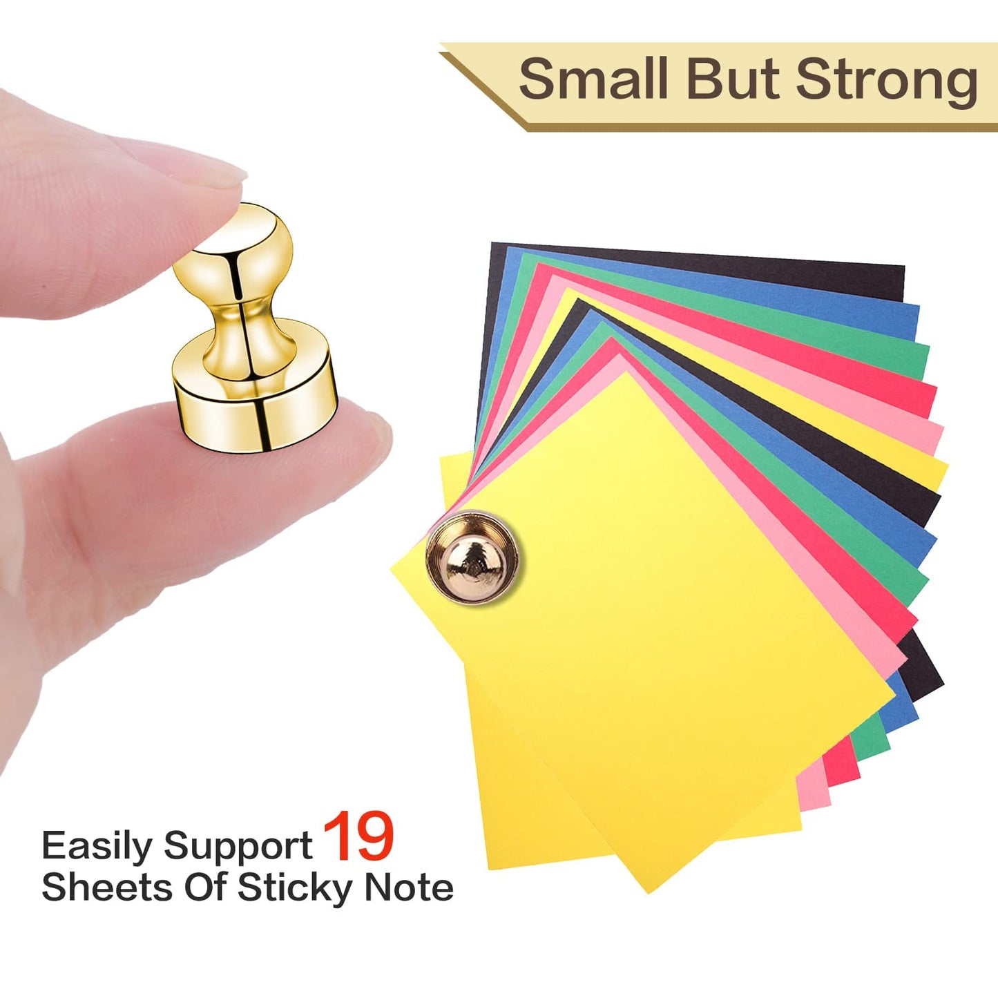 LOVIMAG Fridge Magnets 25 Pcs Refrigerator Whiteboard Small Strong Magnet Classroom Kitchen Accessories Decorative Locker Set Decor Must Haves Office Calendar Refrigerador Magnetic Cute Crafts Gold