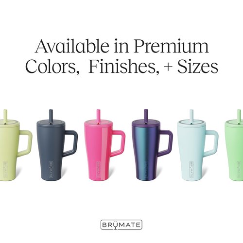 BrüMate Era Tumbler with Handle and Straw | 100% Leakproof Insulated Tumbler with Lid and Flexible SoftSip Straw | Made of Stainless Steel | Cup Holder Friendly | Parent