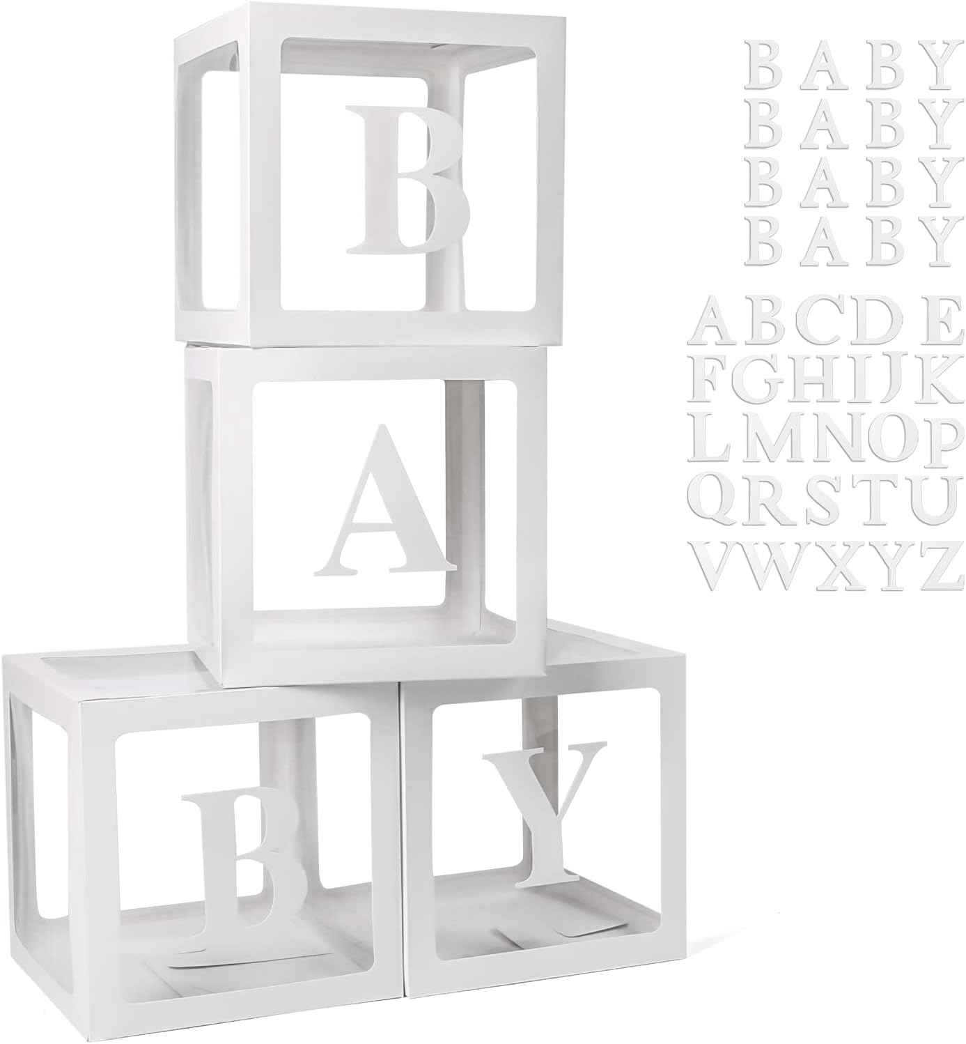 Voircoloria Baby Balloon Box - 42-Piece Letter Set for Gender Reveal & Birthday Parties | Clear Design
