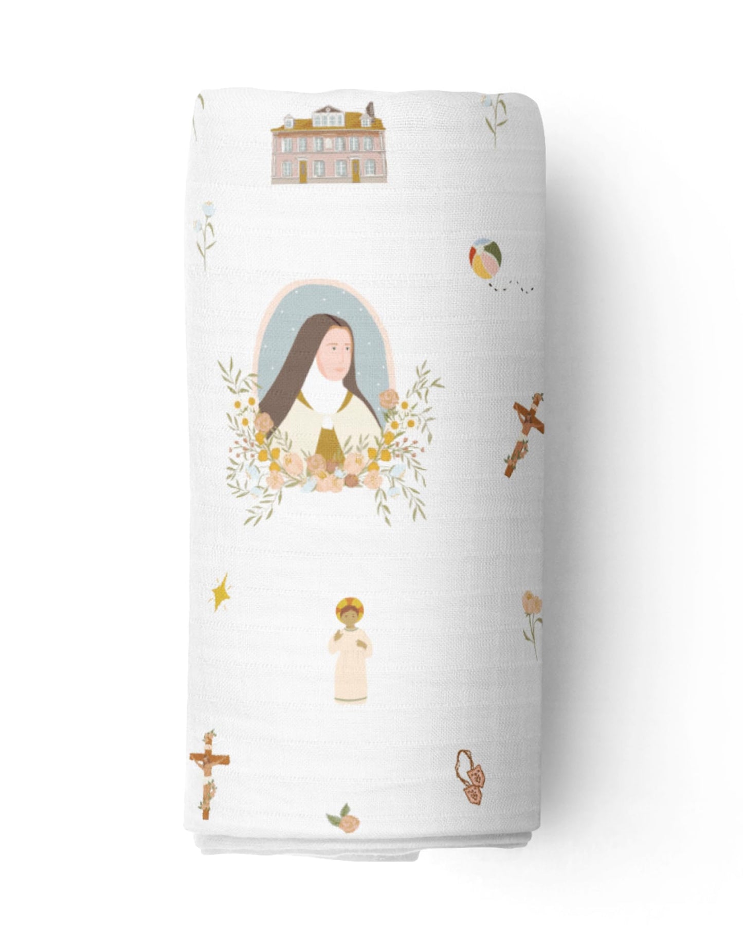 Be A Heart Muslin Swaddle Blanket, Baby Cotton Blanket, Baptism Gift