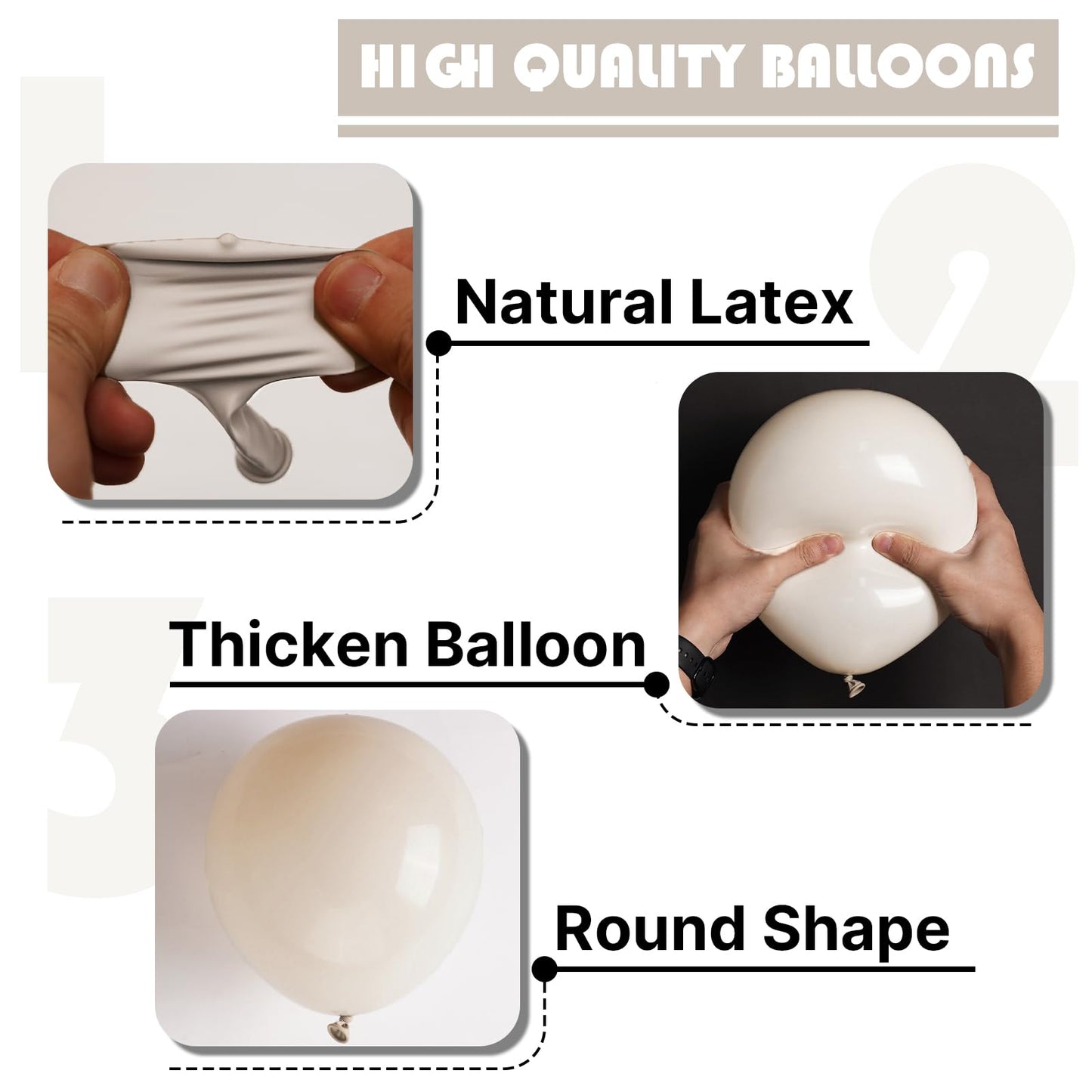 PartyWoo White Sand Balloons 50 pcs 5 Inch Small Mini Beige Cream Ivory Latex Small Mini Balloons for Wedding Bridal Graduation Baby Shower Gender Reveal Safari Birthday Party Decorations White-F12