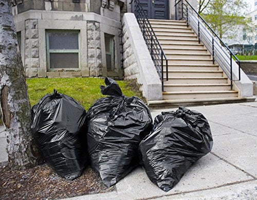 Tasker 32 Pack Heavy Duty 55 Gallon Black Contractor Garbage Bags 3 Mil