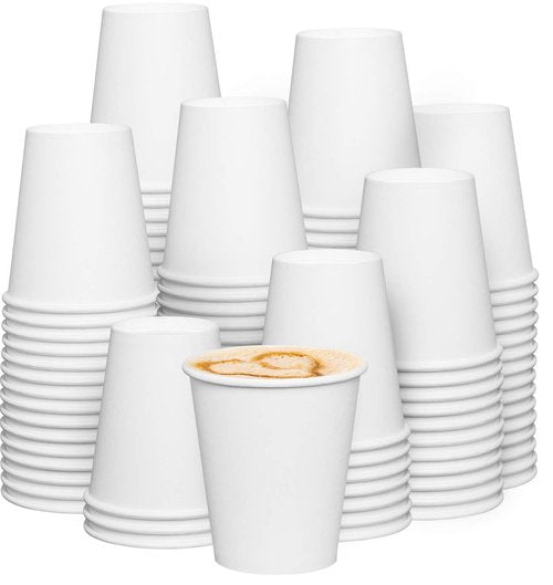 GUSTO 10 oz White Paper Cups [300 Count] Disposable Coffee Cups for Hot & Cold Beverages, Sturdy Paper Drinkware for Home, Office & Events (Formerly Comfy Package)
