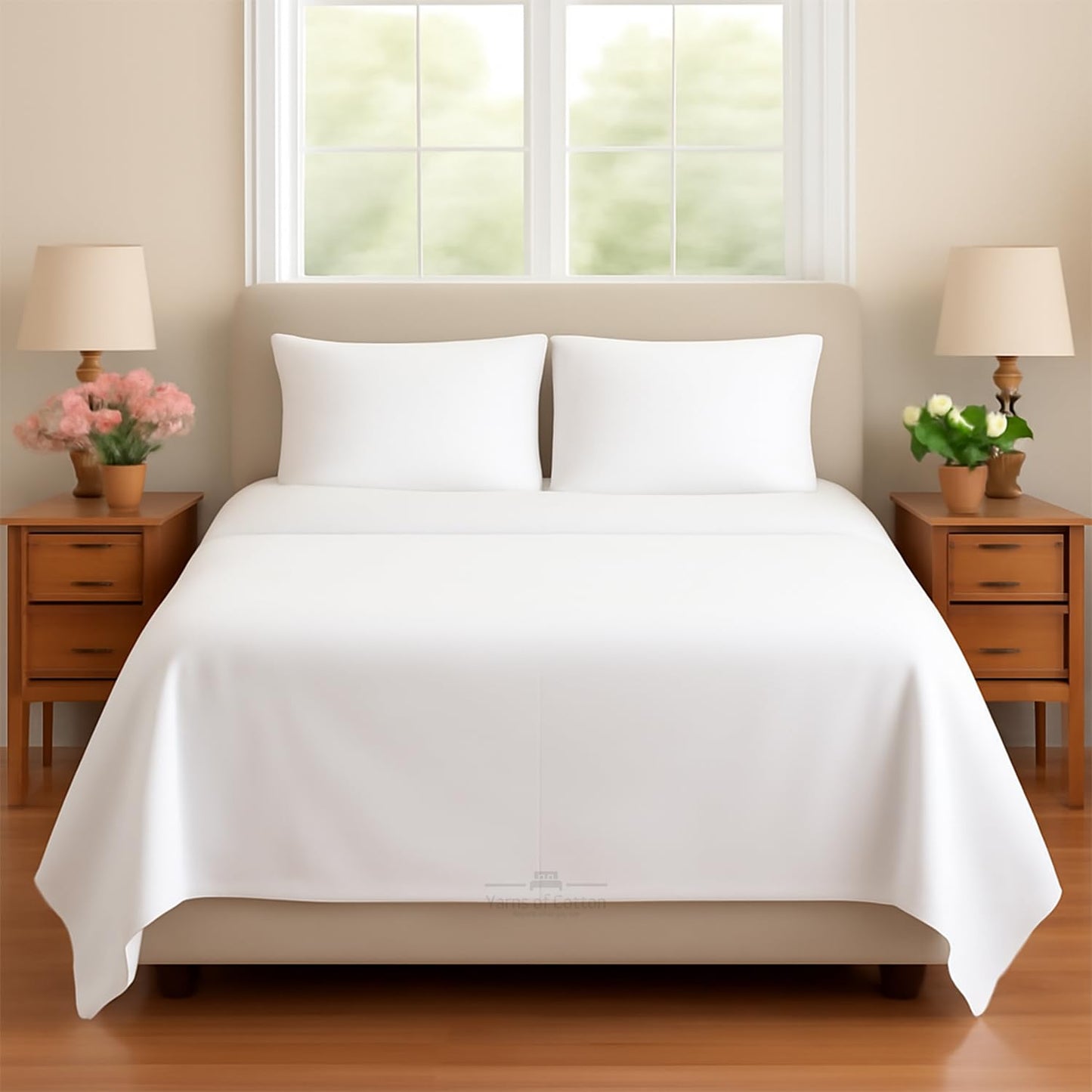 Sleeper Sofa 4 Piece Bed Sheet Set Premium Quality 100% Cotton 500 Thread Count, Smooth & Super Soft Sateen Weave, Extra Soft Bed Sheets, Wrinkle Free, 6 Inch Deep Pocket (Queen, White)