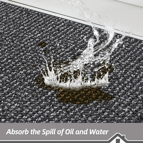 Kitchen Runner Rug 24x60 Charcoal Non-Slip Floor Mat Durable Absorbent