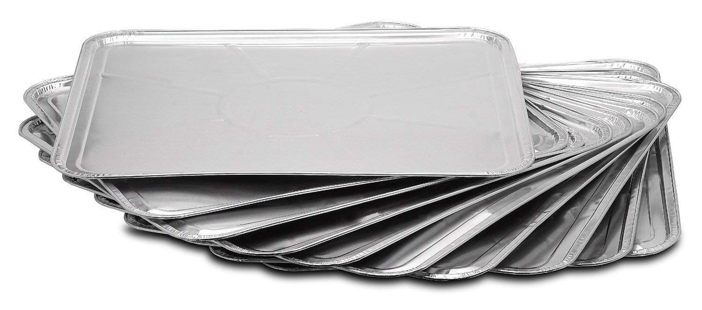 5-Pack Disposable Foil Oven Liners by DCS Deals – Keep Your Oven Clean and Healthy – Perfect Silver Foil Drip Pan Tray for Cooking, Baking, Roasting, and Grilling- 18.5 x15.5” inch