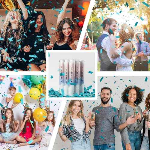 Confetti Cannons 11.8IN Gender reveal Multicolor Confetti Poppers for Wedding Celebration, Gender Revealing Party,Birthday Party, Pranks, Graduation, Christmas Eve(6 Pack Pink)