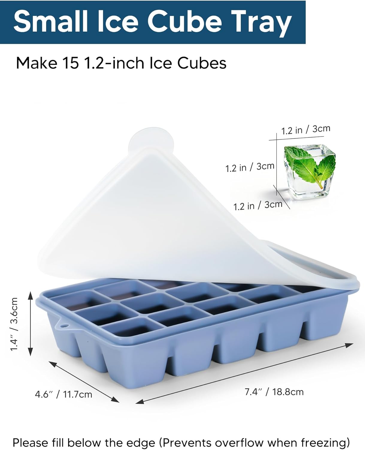 Skiennix Silicone Ice Cube Trays - Easy Release, Stackable & Reusable | 4 Pack with Lids for Cocktails & Whiskey