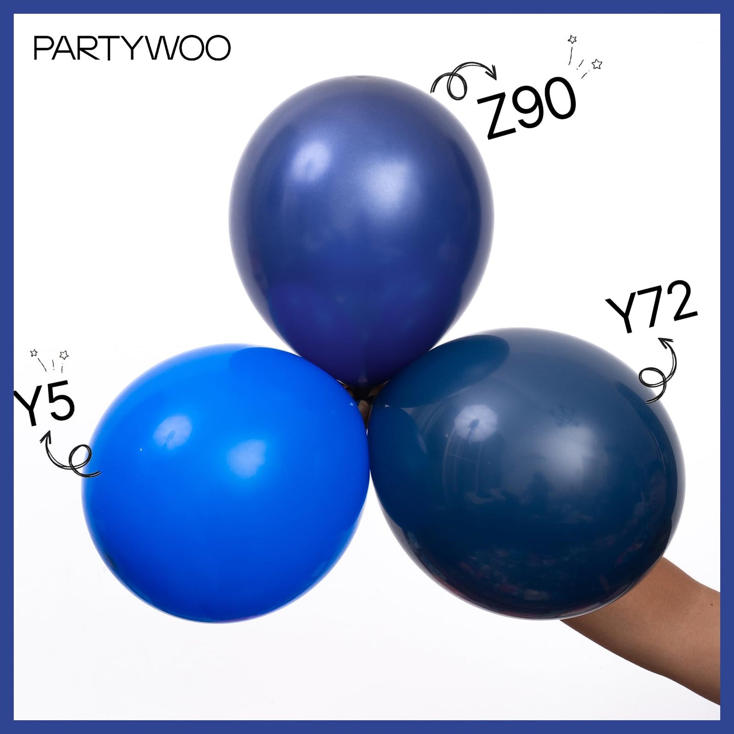 PartyWoo Navy Blue Balloons 50pcs 12 Inch Dark Blue Latex Helium Balloons for Graduation New Year Wedding Sports Theme Boy Baby Shower Men Birthday Bachelorette Party Decorations Blue-Z90
