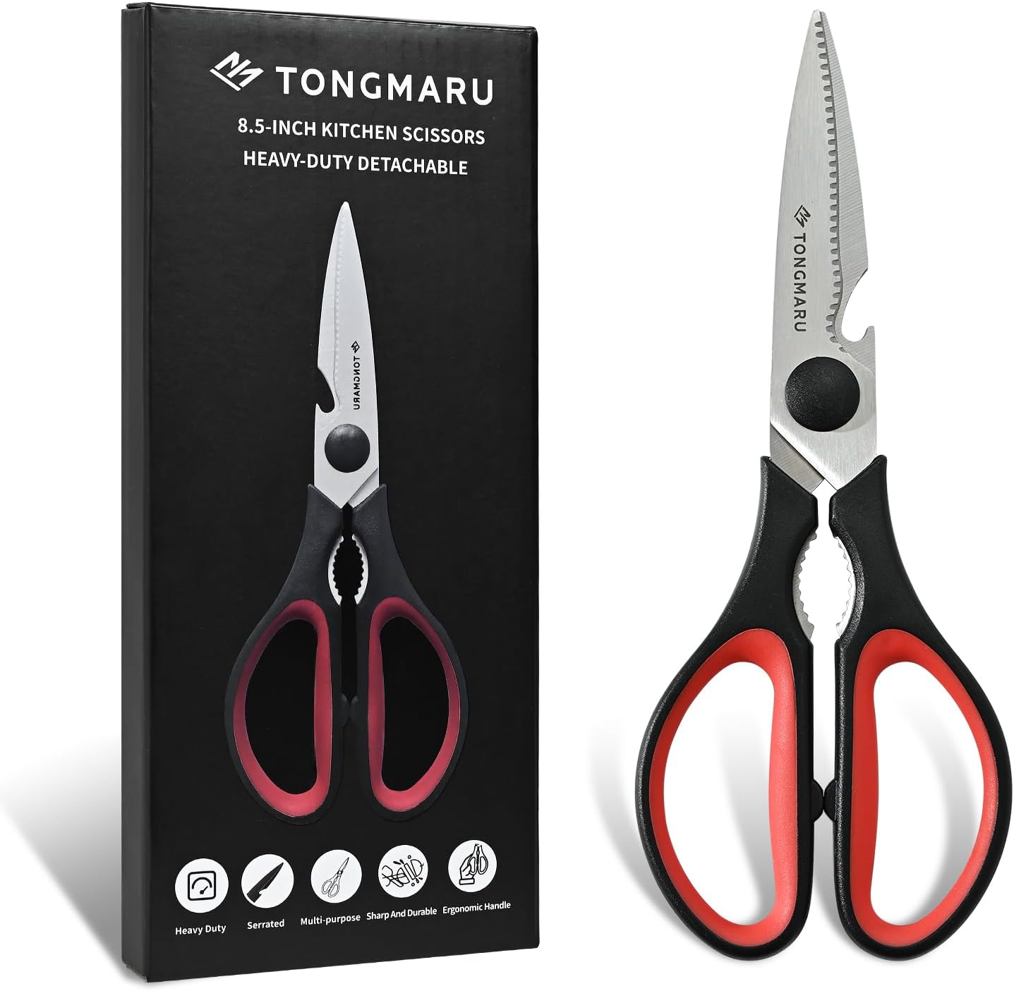 Skiennix Heavy-Duty Kitchen Shears - All-Purpose Scissors with Serrated Blades & Detachable Design | Dishwasher Safe