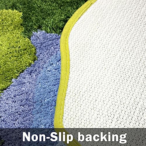 24x68 River Moss Runner Rug - Non-Slip Shag Carpet for Bedroom & Living Room