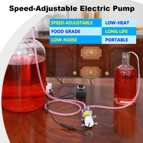 Food Grade Electric Water Transfer Pump 100-240V With Speed Adjustable for Ice Maker,Coffee Machine and Water Cooling,Auto Siphon Self Priming Pump for Bottling Home brew Wine,Beer and Kombucha,2L/Min