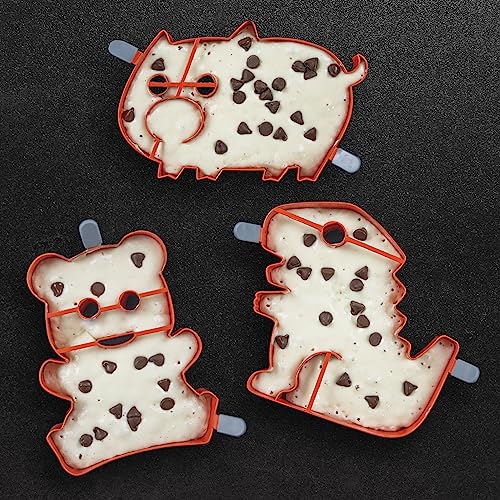 Kids & Adults Pancake Art Kit with 3 Animal Molds & Squeeze Bottles