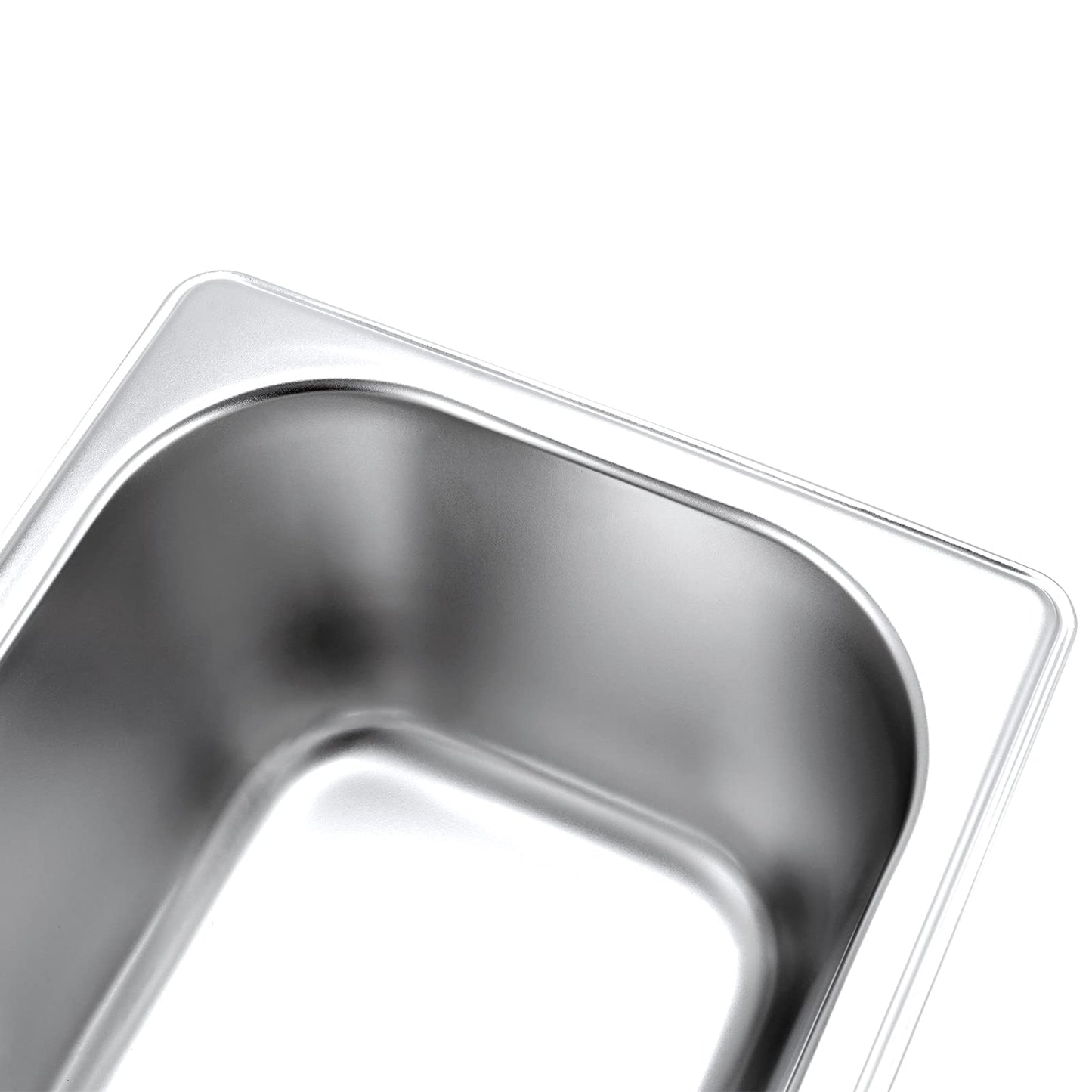JAPCHET 8 Pack 1/6 Size 2-1/2 Inch Deep Steam Pan, Steam Table Chafer Pan, Stainless Steel Hotel Pan Food Pan for Buffet, Restaurants, Catering