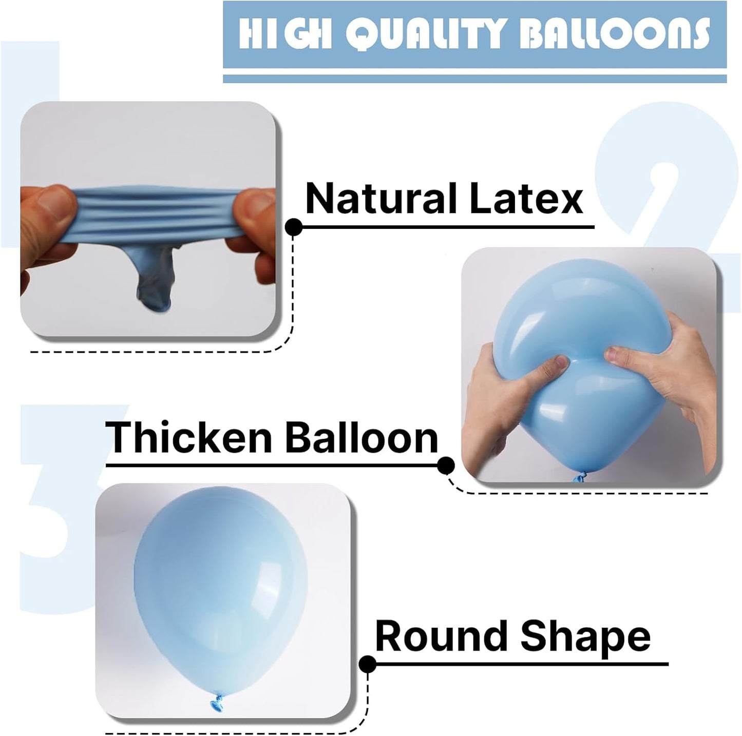 PartyWoo Light Blue Balloon Arch Kit - 120pcs in Various Sizes for Birthday, Gender Reveal & Baby Showers
