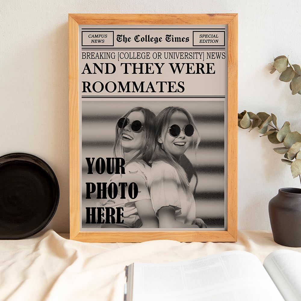 Skiennix Personalized Dorm Posters - Trendy Black and White Wall Art for College Girls | Roommates Decor