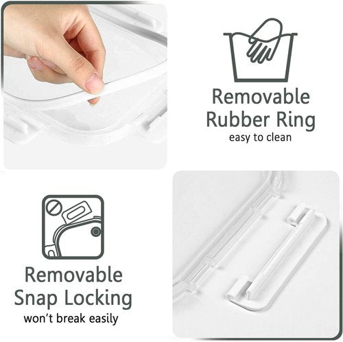 30 Pieces Glass Food Storage Containers with Upgraded Snap Locking Lids,Glass Meal Prep Containers Set - Airtight Lunch Containers, Microwave, Oven, Freezer and Dishwasher Friendly (White)
