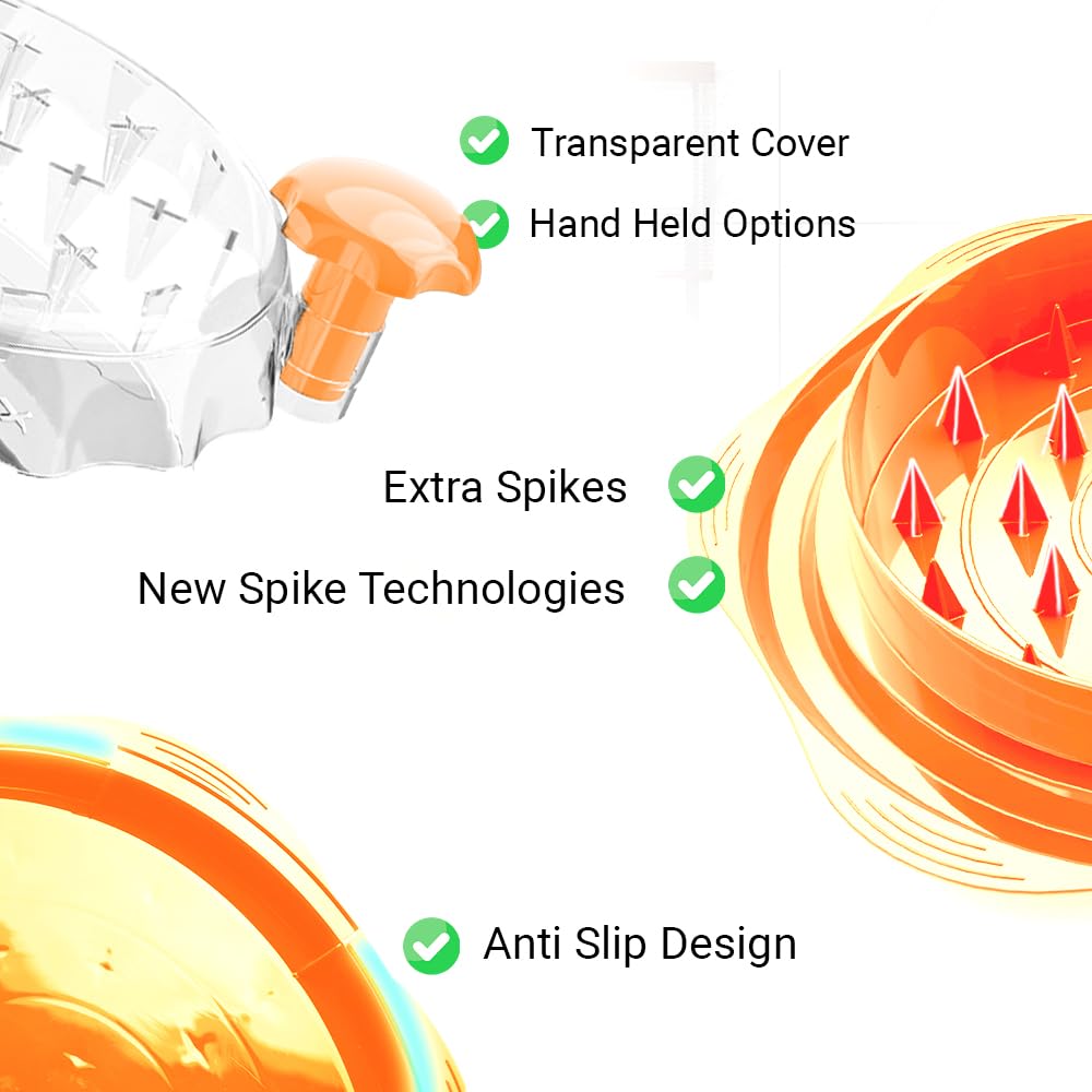 Chicken Shredder Tool Twist Large Orange, 10” BPA-Free Meat Shredder for Chicken Breast Pork Beef, Manual Food Shredder with Brush, Anti-Slip, Ergonomic Handle, Fast Shredding for Kitchen & Meal Prep