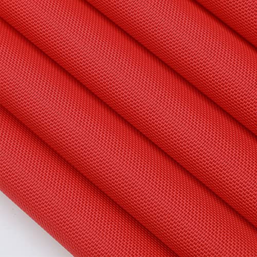 SHACOS Set of 6 Red Woven Vinyl Christmas Placemats - Indoor & Outdoor Table Decor